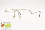 LOZZA mod. NYRIM 1 Golden aviator frame eyewear, Double bridge, New Old Stock 1970s