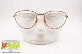 FILOS made in Italy, round eyeglass frame red rims & chiselling, New Old Stock 1970s