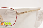 FILOS made in Italy, round eyeglass frame red rims & chiselling, New Old Stock 1970s