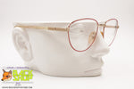 FILOS made in Italy, round eyeglass frame red rims & chiselling, New Old Stock 1970s