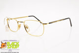 SWING by LASTES mod. M TANGOS Vintage rectangular frame glasses, golden & black, New Old Stock