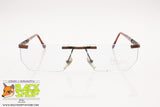 FILOU SQUARE mod. 8815 Made in Italy, Hype flat top eyeglass frame, copper color, New Old Stock