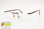 FILOU SQUARE mod. 8815 Made in Italy, Hype flat top eyeglass frame, copper color, New Old Stock