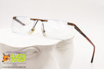 FILOU SQUARE mod. 8815 Made in Italy, Hype flat top eyeglass frame, copper color, New Old Stock