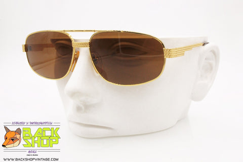 HILTON mod. CLUB 2 Col.2 Vintage sunglasses, aviator golden, New Old Stock 1980s