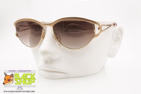 PALOMA PICASSO mod. 3826 40 Vintage Sunglasses women, Golden satin & lucite, New Old Stock