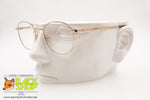 PIN'S Made in Italy, Classic round circle eyeglass frame, pale gold, New Old Stock 1990s