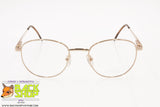 PIN'S Made in Italy, Classic round circle eyeglass frame, pale gold, New Old Stock 1990s