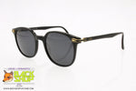 LE CLUB Actif mod. CLAYTON 44, Vintage Sunglasses round wayfarer, black golden, New Old Stock 1990s