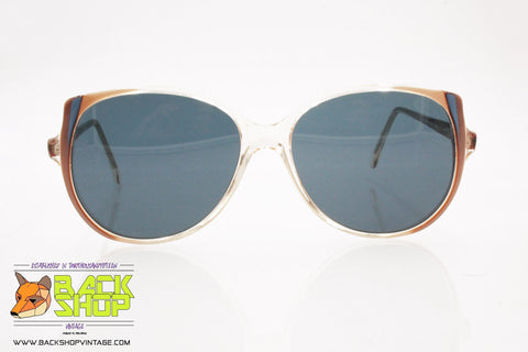 ESSENCE by INDO mod. 474 Blue/Dark Vintage Sunglasses round women, Frame Hong Kong, New Old Stock 1980s