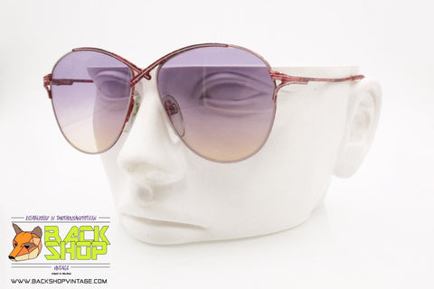 C.I. DONNA mod. 8070 D Vintage Sunglasses women, red & white marbled asymmetrical, New Old Stock 1980s