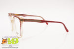 REGINES mod. ROUGE Vintage women's round eyeglass frame, Hand Made Italy with leather, New old Stock