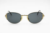 Vintage Round Sunglasses 1980s 1970s prototype never produced, Golden & black studied design, New OId Stock