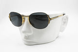 Vintage Round Sunglasses 1980s 1970s prototype never produced, Golden & black studied design, New OId Stock