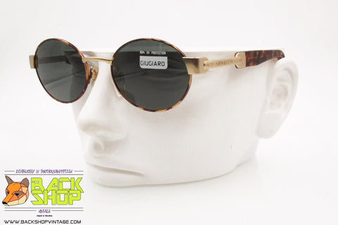 GIUGIARO mod. G-539 C-1051-S Vintage Sunglasses, round golden & dappled, New Old Stock 1990s