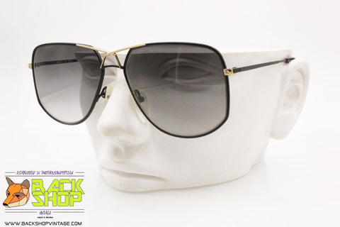 ESSENCE mod. 497 Prerude Black/Gold Vintage Sunglasses aviator oversize, New Old Stock