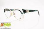 PACO RABANNE Paris mod. PR-703 gp-vert, Vintage eyeglass frame women golden & marbled green, New Old Stock 1980s