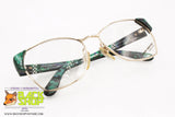 PACO RABANNE Paris mod. PR-703 gp-vert, Vintage eyeglass frame women golden & marbled green, New Old Stock 1980s