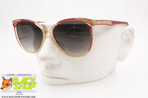 REGINE'S mod. ROUGE 672 Vintage Sunglasses, Hand Made Italy with leather, New old Stock 1980s