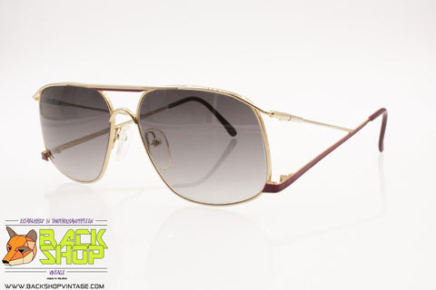 ESSENCE 491 Gold/Burguny Vintage Rare Sunglasses, four arms design Frame Japan, New Old Stock