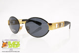 LAURA BIAGIOTTI mod. LB 729/S 031 Vintage Sunglasses, oval golden & black rare, New Old Stock 1990s