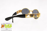 LAURA BIAGIOTTI mod. LB 729/S 031 Vintage Sunglasses, oval golden & black rare, New Old Stock 1990s