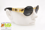 LAURA BIAGIOTTI mod. LB 729/S 031 Vintage Sunglasses, oval golden & black rare, New Old Stock 1990s