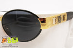 LAURA BIAGIOTTI mod. LB 729/S 031 Vintage Sunglasses, oval golden & black rare, New Old Stock 1990s