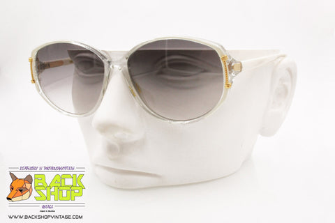 NATIONAL mod. 145-458 HEATHER Vintage Sunglasses women made in Israel, white & clear, New Old Stock 1990s
