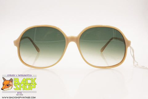 Oversize 1970s Sunglasses, Cream frame & shaded green lenses, New Old Stock Vintage