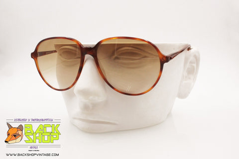 GAMBINI Vintage Sunglasses, Tortoise brown acetate & Shaded brown lenses, New Old Stock 80s