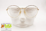 IMAGO mod. QUID Round circle golden eyeglass frame, classic vintage, New Old Stock 90s