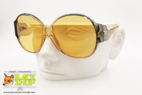 MARWITZ mod. 674 AA8 8056 Vintage Sunglasses round big oversize, yellow lenses, New Old Stock 1970s
