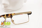 AUGUSTO VALENTINI mod. 230 Aged golden and havana Vintage frame glasses, New Old Stock 1980s