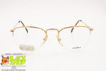 PIAVE OPTIK mod. M120 Golden vintage frame half rimmed, oval drop lenses, New Old Stock