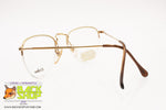 PIAVE OPTIK mod. M120 Golden vintage frame half rimmed, oval drop lenses, New Old Stock