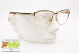 MARIO VALENTINO by METALFLEX mod. C.12 355 Vintage eyeglass frame women, golden & black, New Old Stock 1980s