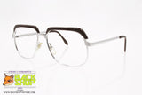 Vintage eyeglass frame browline mod. 9859 Silver & Brown, steel material, New Old Stock 1960s