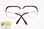 Vintage eyeglass frame browline mod. 9859 Silver & Brown, steel material, New Old Stock 1960s