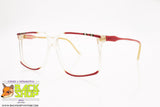 AZZARITI Vintage glasses frame squared women, red & clear strass, New Old Stock 1980s