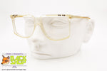 AZZARITI Vintage glasses frame squared women, clear & cream strass, New Old Stock 1980s