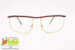 AZZARITI Vintage eyeglass frame rectangular rounded with dappled bar red & black, New Old Stock 1980s