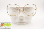 LUXOTTICA mod. 2011 Made in Italy frame glasses, golden plaque 18k white adorned, New Old Stock 80s