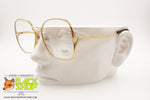 LUXOTTICA mod. 2011 Made in Italy frame glasses, golden plaque 18k white adorned, New Old Stock 80s