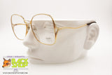 LUXOTTICA mod. 2011 Made in Italy frame glasses, golden plaque 18k white adorned, New Old Stock 80s