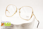 LUXOTTICA mod. 2011 Made in Italy frame glasses, golden plaque 18k white adorned, New Old Stock 80s