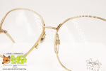 LUXOTTICA mod. 2011 Made in Italy frame glasses, golden plaque 18k white adorned, New Old Stock 80s