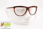 OROTON Vintage glasses frame women, Made in Italy, brown tortoise with metal dappled bar, New Old Stock 1980s