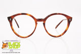 SAVIO OPTIK mod. PANTOS 3703, Vintage round keyhole eyeglass frame brown, acetate sheet, New Old Stock 1970s