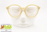 SAVIO OPTIK mod. PANTOS 908, Vintage round keyhole eyeglass frame cream marbled, acetate sheet, New Old Stock 1970s